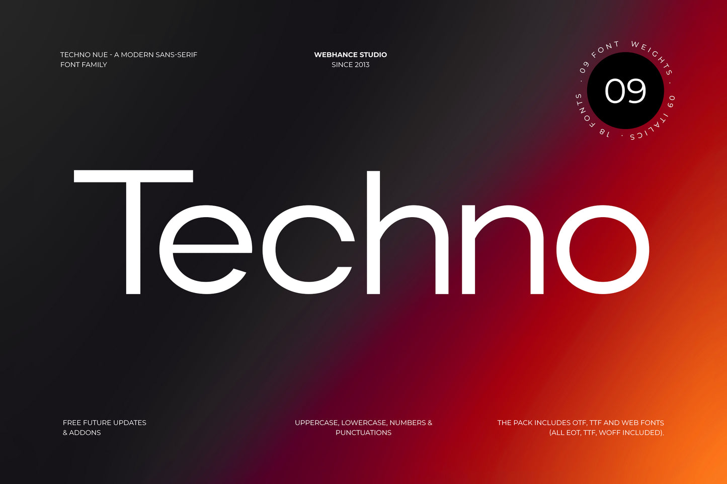 Techno Nue - A Modern Sans-Serif Font Family