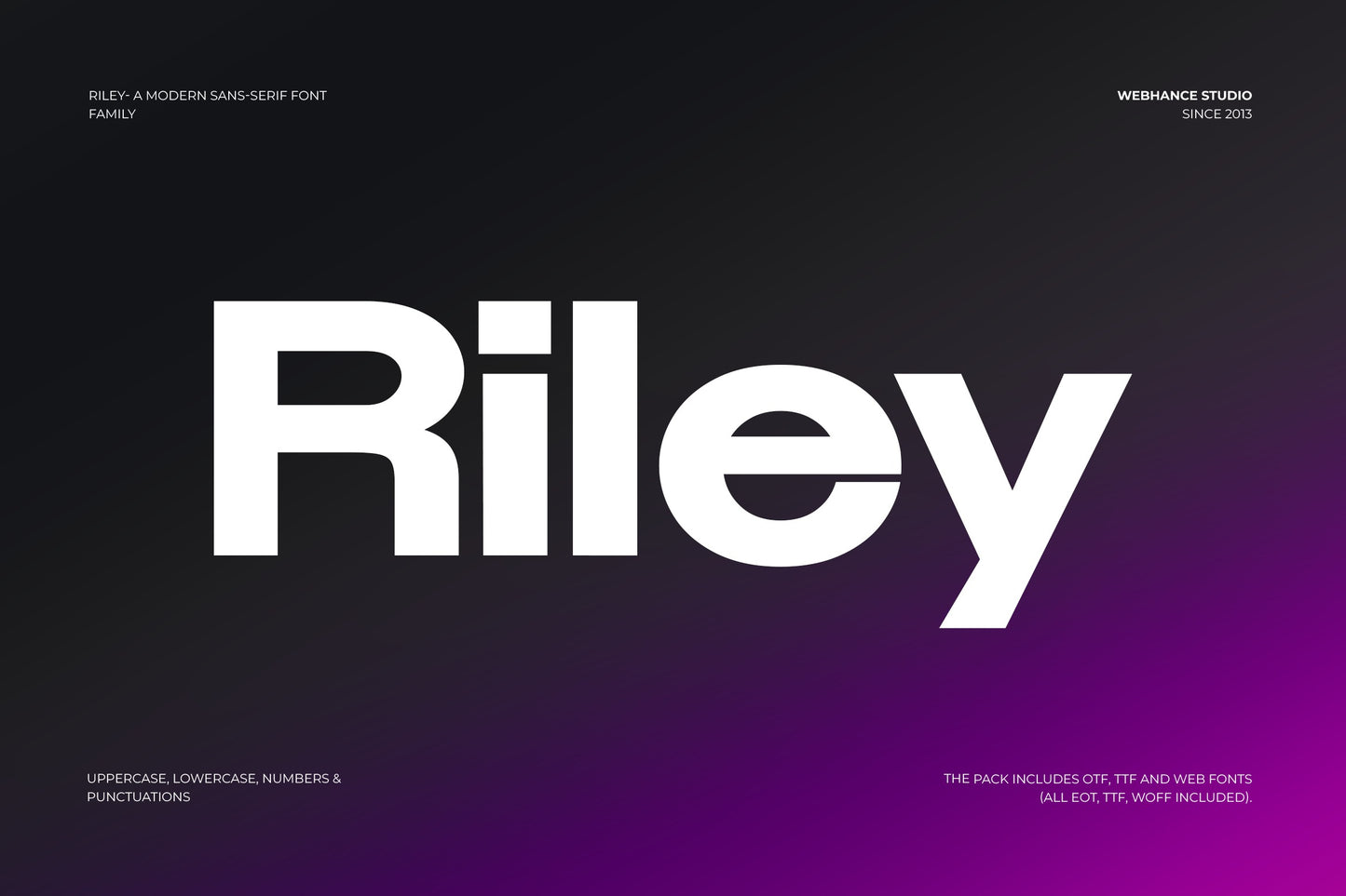 Riley – Moderne serifenlose Schriftfamilie